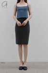 Swaying/Knit cashmere skirt SW23SS3B35 Deep gray